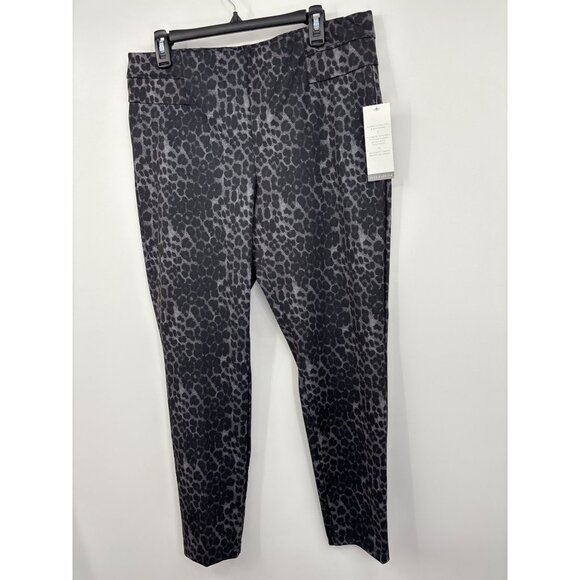 New Directions Animal Print Stretch Ponte Slim Pant Gray Black Size XL NEW - Picture 3 of 6